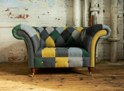 Krāsains Chesterfield vienvietīgs moderns dzīvojamās istabas krēsls
