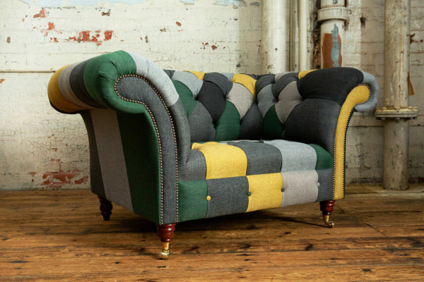 Krāsains Chesterfield vienvietīgs moderns dzīvojamās istabas krēsls