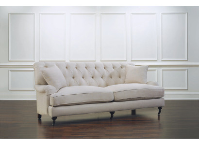 Moderns baltais Chesterfield stīvēdējs ar trim sēdvietām Luksusa 3-vietīgā sofa