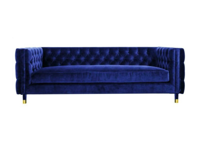 Zils dīvāns Chesterfield Big Designer 4-vietīgs Jauns audums audums.