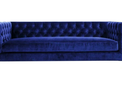 Zils dīvāns Chesterfield Big Designer 4-vietīgs Jauns audums audums.