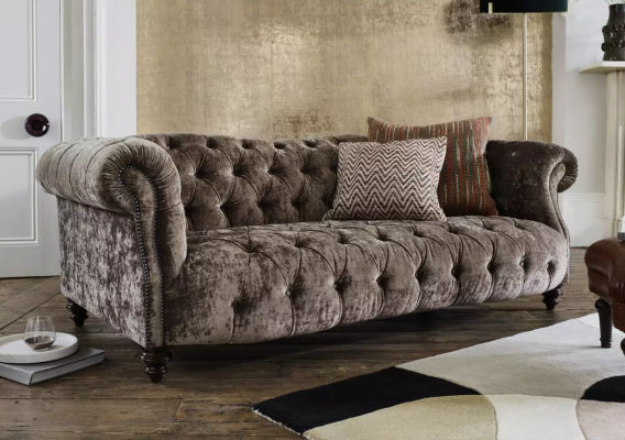 Chesterfield brūns trīsvietīgs dizainera 3-vietīgs dīvāns luksusa sofa.
