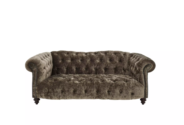 Chesterfield brūns trīsvietīgs dizainera 3-vietīgs dīvāns luksusa sofa.