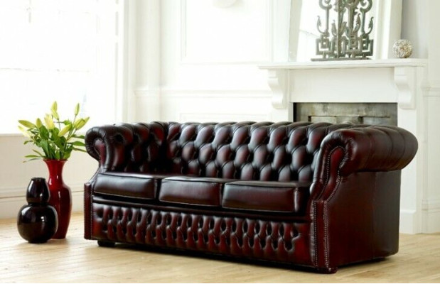 Chesterfield Sofa dīvāns Polster ādas dīvāns komplektā 3 sēdvietas divvietīgais jauns