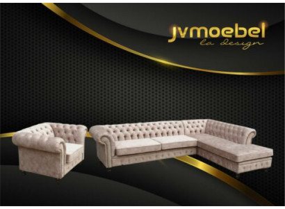 Chesterfield Klasiskā dzīvojamā istabas mēbeļu stūra dīvāns gultā Sofa Couch polster