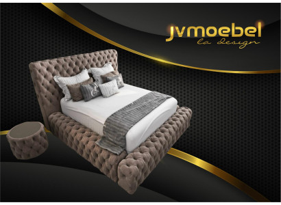 Gulta Tekstils Guļamistabas Mēbeles Luksusa Modernas Gultas Chesterfield Apgaismojums Jauns