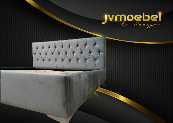 Chesterfield auduma gulta ar 140x200 divguļamā gultas pārvalku dizainu, divguļamā gulta, gultas rāmis