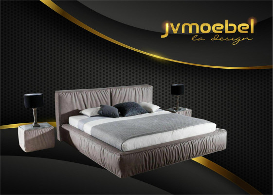 Luksusa dizainera gultas pārklāta ar samtu guļamistabai Mēbeles Gultas audums Tekstils Jauna