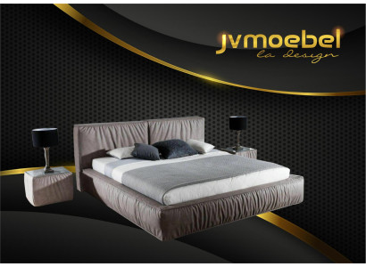 Luksusa dizainera gultas pārklāta ar samtu guļamistabai Mēbeles Gultas audums Tekstils Jauna