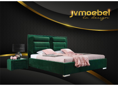 Luksusa divvietīga Boxspring gulta dubultā dizaina auduma viesnīcas zaļā guļamistabas mēbeles.