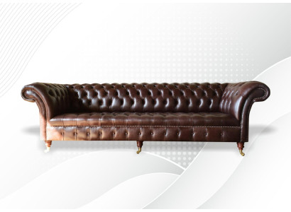 Sofas Chesterfield Polster dizains XXL Luksusa sofa 4-vietīga ādas dīvāns dīvāns