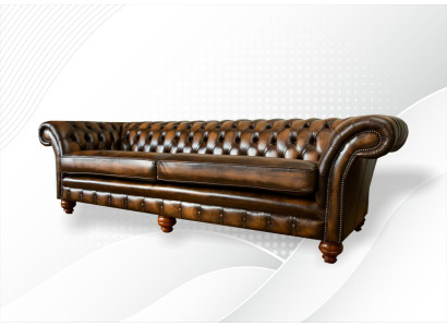 xxl Sofa 4 sēdvietu dīvāns Chesterfield polster sitz garnitūra ādas tekstilas brūns