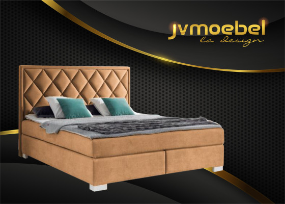 Luksusa Boxspring gults audums viesnīcas beige guļamistabas mēbeles dizains divguļamais gultas.