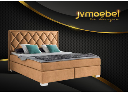 Luksusa Boxspring gults audums viesnīcas beige guļamistabas mēbeles dizains divguļamais gultas.