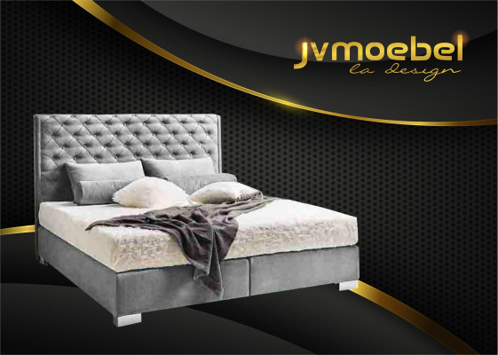Chesterfield Boxspring gulta Tekstils Miegamistaba Mēbeles Modernas gultas Audums Jauns