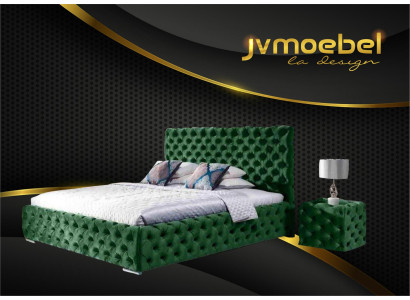 Gulta Guļamistabai komplekts dizaina mēbeles Moderns luksusa gultas Chesterfield zaļš 140x200