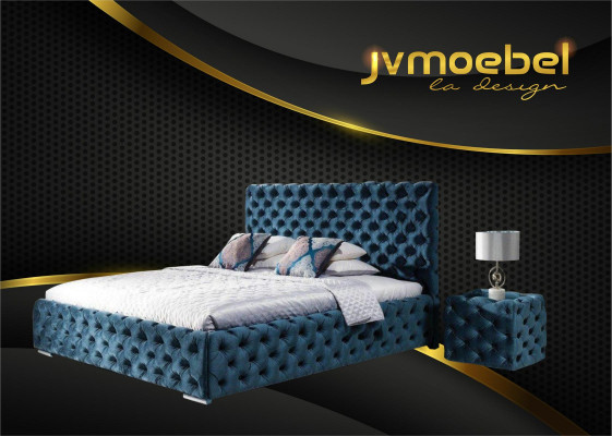 Gulta Guļamistabai komplekts dizaina mēbeles Moderns luksusa gultas Chesterfield zaļš 140x200