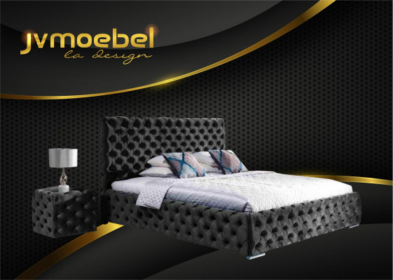 Gulta Guļamistabai komplekts dizaina mēbeles Moderns luksusa gultas Chesterfield zaļš 140x200