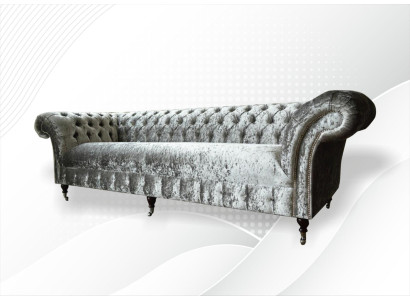 Chesterfield mēbeles dīvāns auduma dīvāns dīvāns sēžamvieta komplekts zīda sudrabs 4 sēdvietas