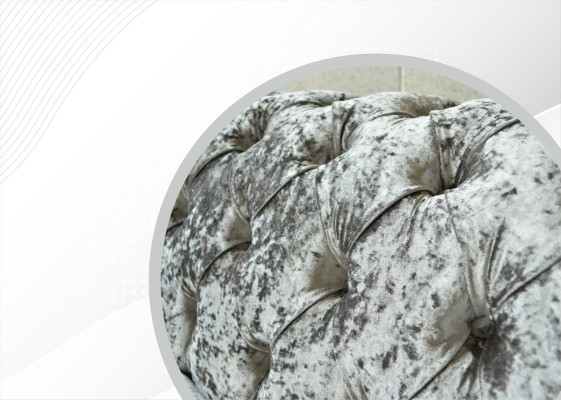 Chesterfield mēbeles dīvāns auduma dīvāns dīvāns sēžamvieta komplekts zīda sudrabs 4 sēdvietas