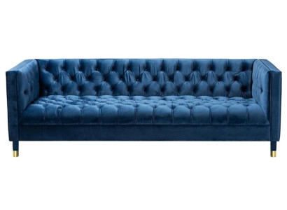 Zils Česterfīldas tekstils Moderns dizains Audums Radošas mēbeles Jauna dzīvojamā istaba Sofa