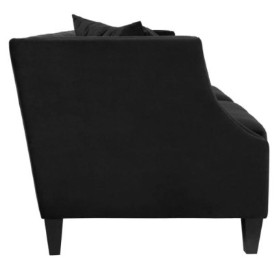 Luksusa melna auduma trīsvietīga auduma dīvāns mēbeles viesnīcas dzīvojamā istaba prakse audekls