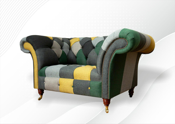 Chesterfield krēsls Televizora dīvāns 1,5-vietīgais dīvāns Tekstila audums Dīvāni Pārklāji