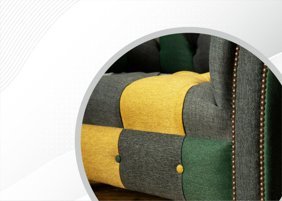 Chesterfield krēsls Televizora dīvāns 1,5-vietīgais dīvāns Tekstila audums Dīvāni Pārklāji