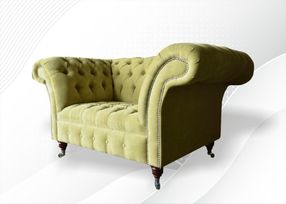 Chesterfield dīvāns ar polsterējumu 1,5 vietas klasiskais viensēta dīvāns.