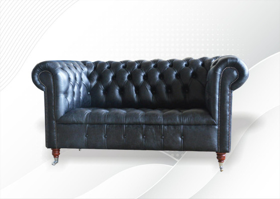 Chesterfield mēbeļu komplekts ar ādas pārklājumu divvietīgais dīvāns, samta jauns.