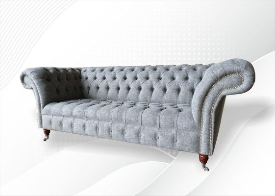 Materiāls Dīvāns Dīvānu komplekts Ar polsteri 3-vietīgs Dīvāns Dīvāni Chesterfield Pelēks Samts