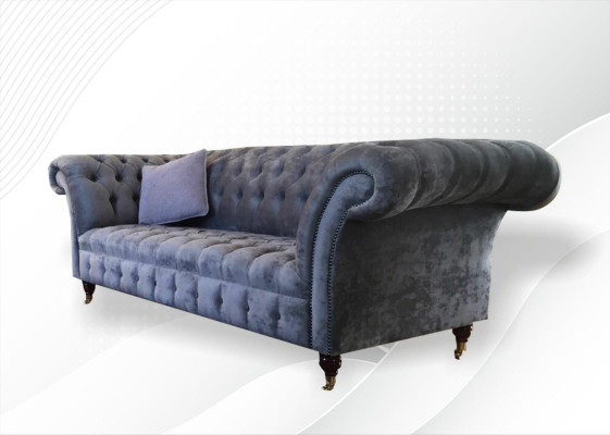 Chesterfield 3 vietu xxl polsteris sēdeklis dīvāns sofa garnitūra Big Couchen Gray New