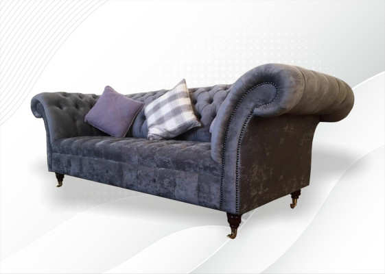 Chesterfield 3 vietu xxl polsteris sēdeklis dīvāns sofa garnitūra Big Couchen Gray New