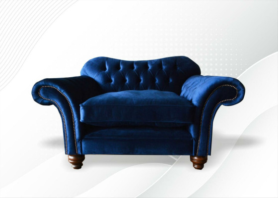 Ohrensessel Atra piekare Dizaina dekoratīvais dīvāns Kanapes Chesterfield Tekstils Zila
