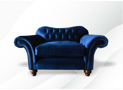 Ohrensessel Atra piekare Dizaina dekoratīvais dīvāns Kanapes Chesterfield Tekstils Zila