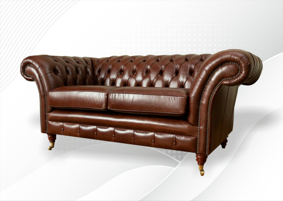 Chesterfield dīvāns 2-vietīgs polsteru dizaina dīvāns šokolādes brūnā krāsā.