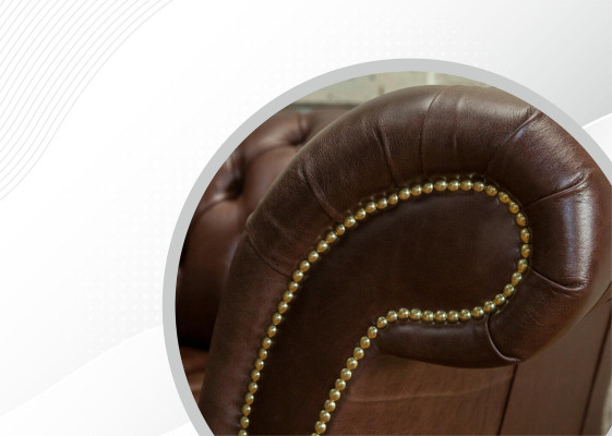 Chesterfield veļura dizaina divgabalu dīvāns tekstila āda apdare brūns jauns