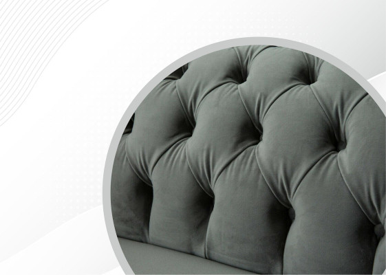 Chesterfield Sofa Couch Polster Sofas Klasiskais divvietīgais ādas, auduma, tekstila mākslinieks. Uzstādīts.