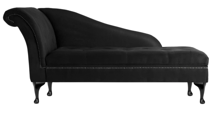 Chaiselongue Elegantā gulta Chesterfield gultā ar pogām Samta sēdvieta
