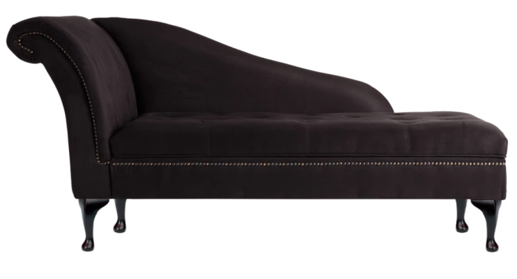 Chaiselongue Elegantā gulta Chesterfield gultā ar pogām Samta sēdvieta