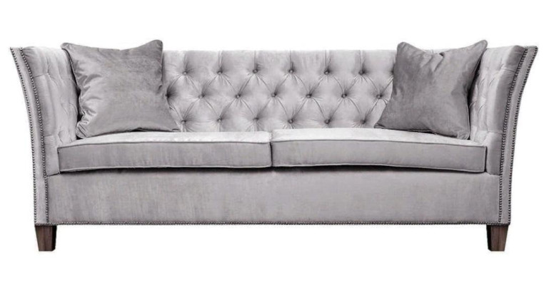 Dīvāns Beige Chesterfield Trijosvietu Polster Mēbeles Viesnīca Prakse Dzīvojamā Istaba