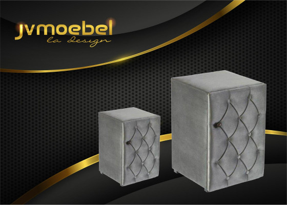 Moderns dizains 2x nakts galdi Chesterfield tekstils guļamistabai nakts galdi jaunie