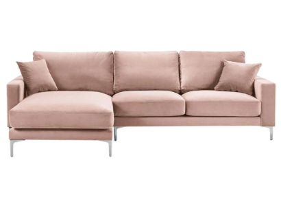 Tekstil Stoff Chesterfield Sofas Radoši mēbeles Dzīvojamā istaba Stūra sofa Rozā XXL Lielgabals
