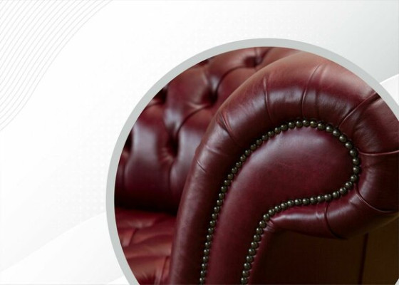 Sarkanā liela dīvāna kanāpa Chesterfield 265cm XXL polster sofas 4er ādas auduma jaunumi.