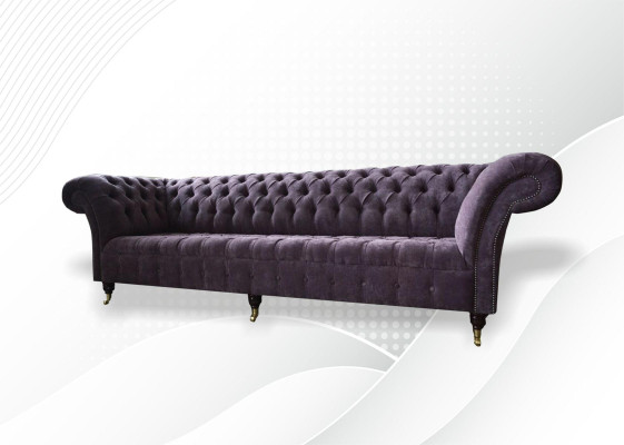 Gultas Sofa 4 vietu dizains Polster Moderns Tekstils Audums Chesterfield Sofas Jauns