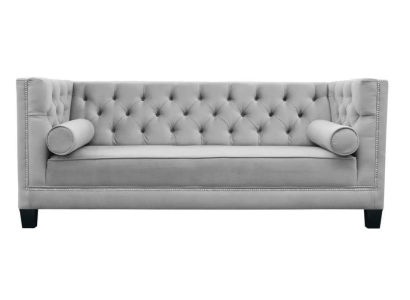 Luksusa pelēkā ševsfīlda samta trīsvietīgais mēbeļu komplekts viesnīcas dzīvojamā istaba prakse.