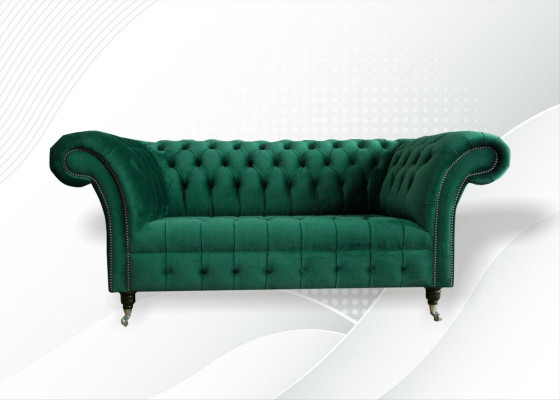Chesterfield Green 2-Sēdvietu dīvāns Polster mīkstais dīvāns dīvāni Dizains dīvāns Kluba tekstils