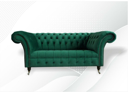 Chesterfield Green 2-Sēdvietu dīvāns Polster mīkstais dīvāns dīvāni Dizains dīvāns Kluba tekstils