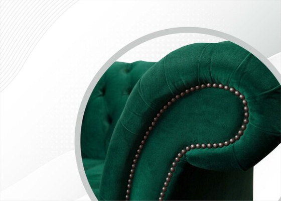 Chesterfield Green 2-Sēdvietu dīvāns Polster mīkstais dīvāns dīvāni Dizains dīvāns Kluba tekstils