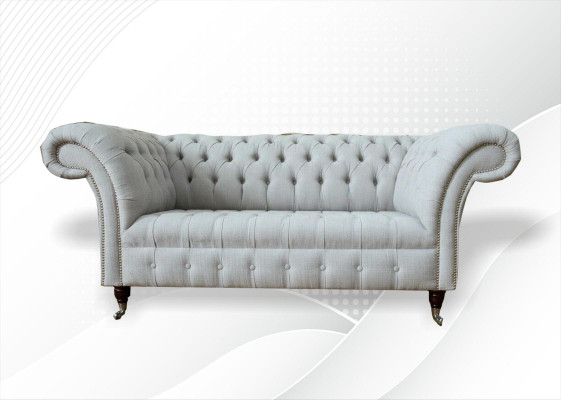 Chesterfield 2 divvietīga dzīvojamā istaba dīvāns sofa Polster Tekstils Audums Komplekts Jauns